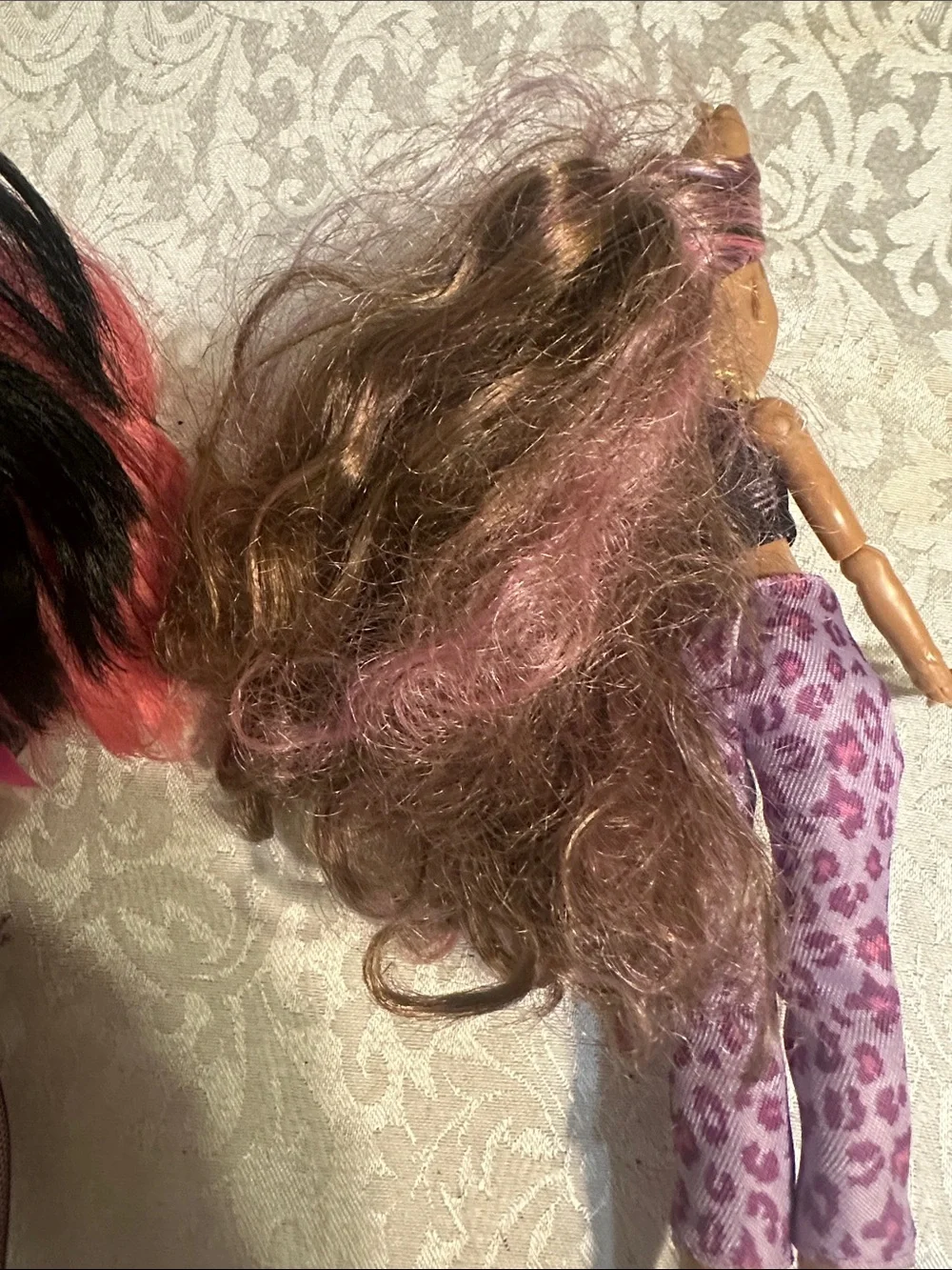 Pair of Monster High Dolls with Pink & Purple Outfits